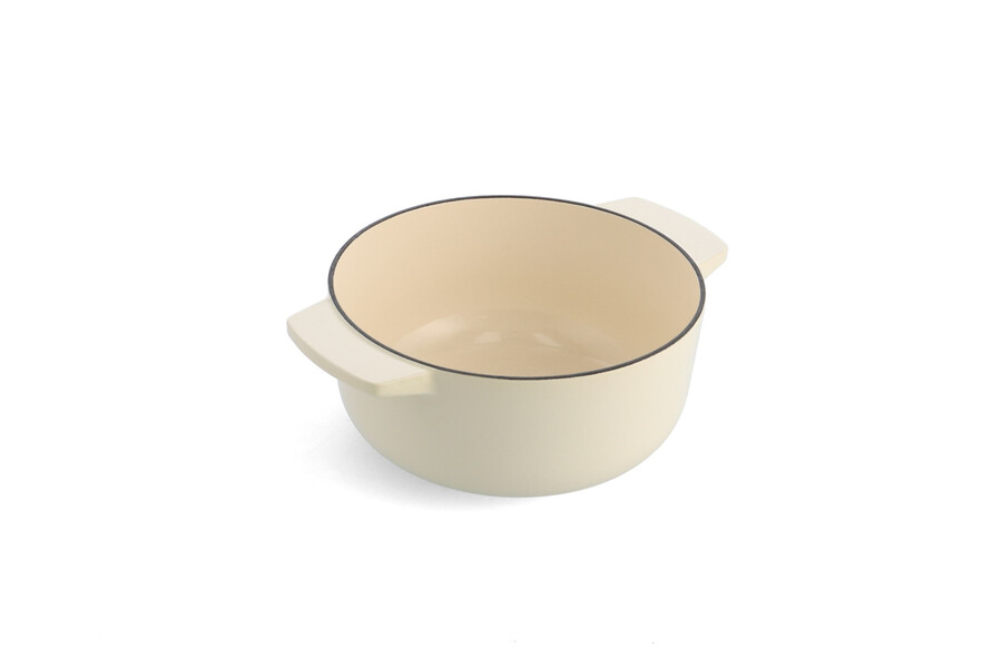 cacerola antiadherente de 26 cm con revestimiento cerámico crema de almendras