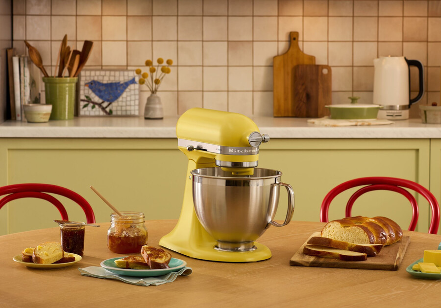batidora de pie artisan con cabezal inclinable - mantequilla ksm195