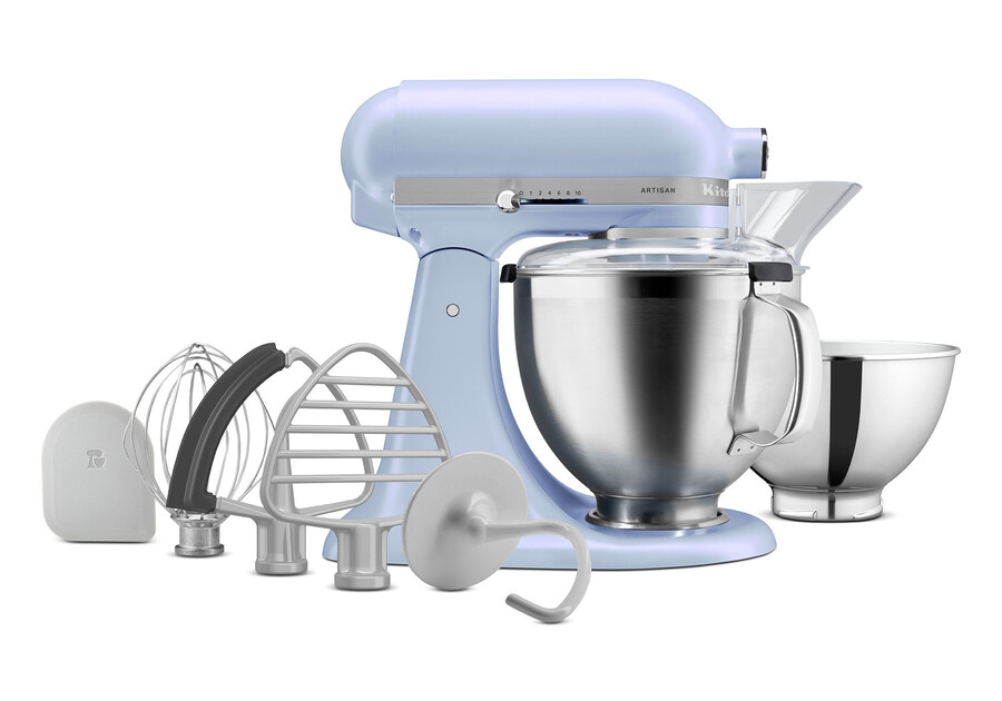 batidora de pedestal artisan con cabezal inclinable - sal azul ksm195