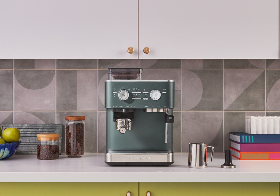 máquina de café expreso semiautomática con molinillo de muelas