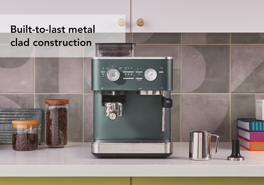 máquina de café expreso semiautomática con molinillo de muelas